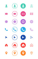 Collection of business card icons in various styles