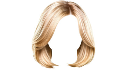 Short Blonde Hair Wig Isolated on White Background – Realistic Female Hairstyle for Fashion and Costume Use