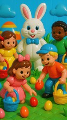 Obraz premium Colorful Easter egg hunt fun