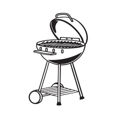 line art of American barbecue grill
