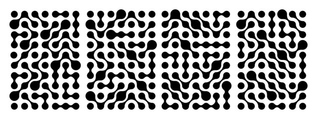 Organic Connect Shape Pattern with Dots. Abstract Metaball Vector Background. Fluid Geometric Medical Technology Pattern.