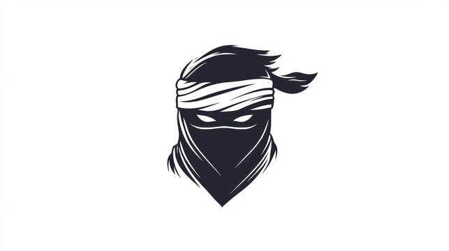Silhouetted ninja head