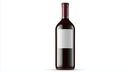 Modern red wine bottle isolated for product mockup
