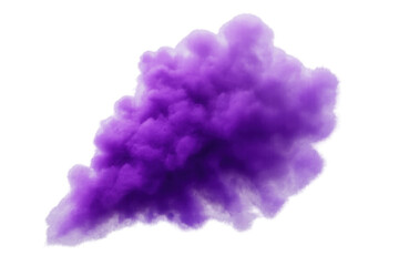 Fototapeta premium Purple smoke forming a cloud on a transparent background, ideal for compositing and adding atmosphere to projects