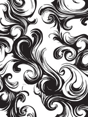 Fototapeta premium Black and White Swirl Pattern Elegant Abstract Design