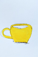 Minimalist Yellow Handbag Sketch