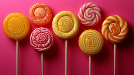 Colorful lollipops on sticks