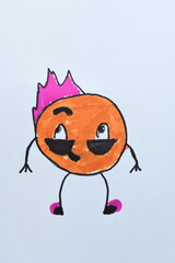 Cute Cartoon Character with Pink Spiky Hair