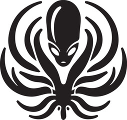 Minimalist Silhouette of Alien - Vector of Alien - Alien Illustration.