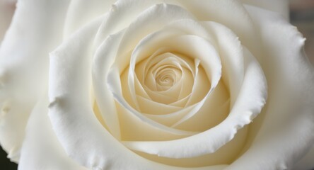 Close-up of Elegant White Rose Blossom Revealing Delicate Petal Texture