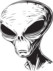 Minimalist Silhouette of Alien - Vector of Alien - Alien Illustration.