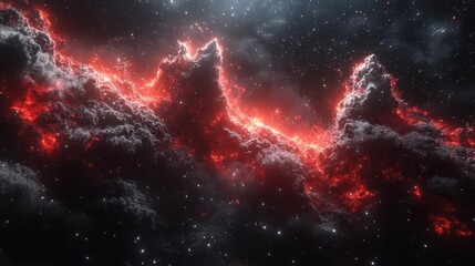 Obraz premium Fiery Nebula in Space