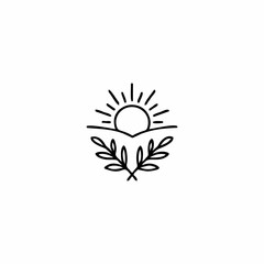 Bohemian logo vector suitable for boutique handmade product branding with tribal motif folk mandala flower ethnic ornament and minimal clean outline spiritual artistic visual identity