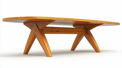 Modern, wooden coffee table with unique angled legs