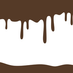 Dripping Melted Chocolates Isoalted. Illustration of melted chocolate. Tasty milk choco Vector illustration