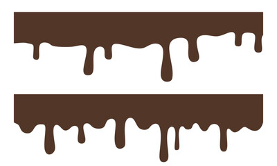 Dripping Melted Chocolates Isoalted. Illustration of melted chocolate. Tasty milk choco Vector illustration