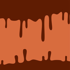 Dripping Melted Chocolates Isoalted. Illustration of melted chocolate. Tasty milk choco Vector illustration