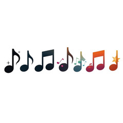 music notes on white background