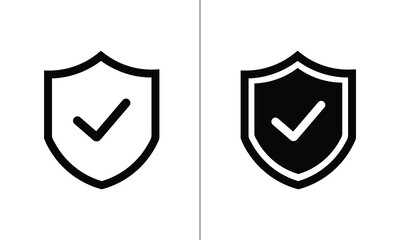 Shield with check mark icon vector design.