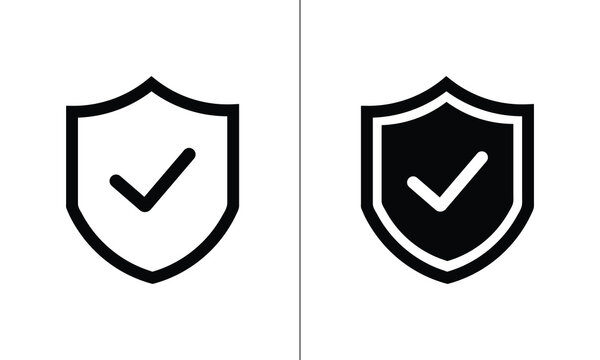Shield with check mark icon vector design.