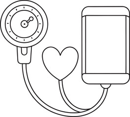 Digital heart health monitoring app sphygmomanometer blood pressure checkup