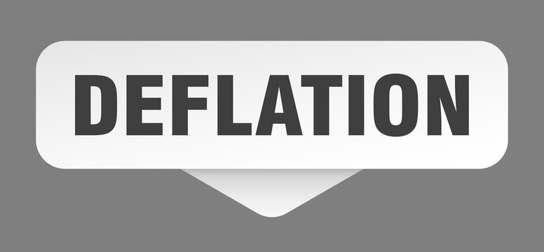 deflation sticker. deflation sign isolated on gray background