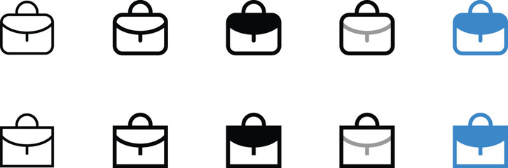 Set of Business Briefcase Icons in Various Colors