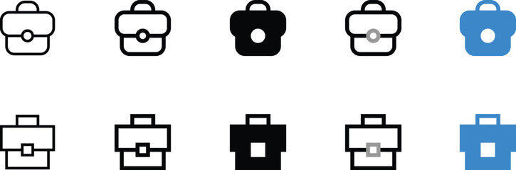 Set of Simple Bag Icons in Various Styles