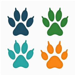 Fototapeta premium Colorful Paw Prints Design Perfect for Branding Logos Pet Shops and Animal Related Businesses