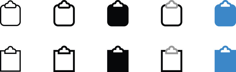 Vector Clipboard Icons in Various Colors and Styles