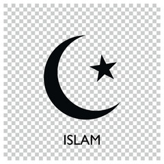 islam element in flat simple style on transparan background. 