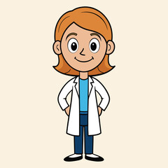 Cartoon female doctor vector illustration