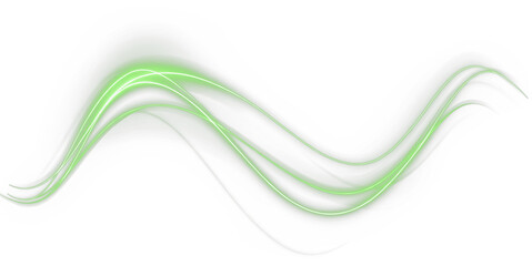 Abstract wave green flow and semitransparent curves creates festive design background. This transparent PNG Overlay adds modern motion and natural elegance to fresh digital PNG compositions.