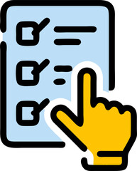 Hand Silhouette Placing Check Mark Icon Design vector