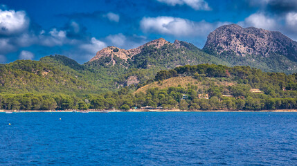 Pollensa Bay, Comarca Sierra de Tramuntana, Mediterranean Sea, Mallorca, Islas Baleares, Spain, Europe