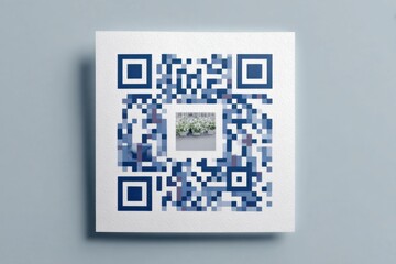 QR Code With Flowers in the Center, Representing Modern Technology and Springtime Renewal, Suitable for Digital Marketing and Advertising Campaigns : Generative AI