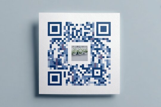 QR Code With Flowers in the Center, Representing Modern Technology and Springtime Renewal, Suitable for Digital Marketing and Advertising Campaigns : Generative AI - Powered by Adobe