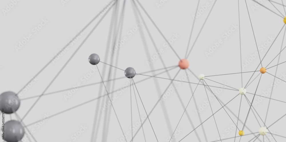 Poster Modern abstract image of a network connection. Ideal for technology, communication, and teamwork concepts.