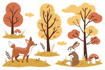 autumn forest animals