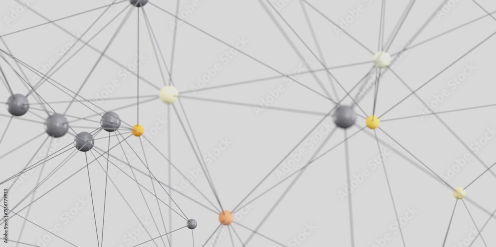 Poster Modern network graphic with connected nodes. Ideal for tech, data, and communication concepts.
