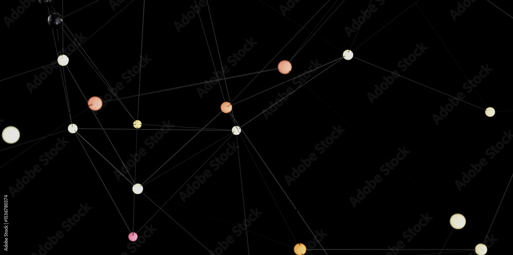 Poster Stock photo of abstract network connection.  Perfect for technology, connection, and networking concepts.