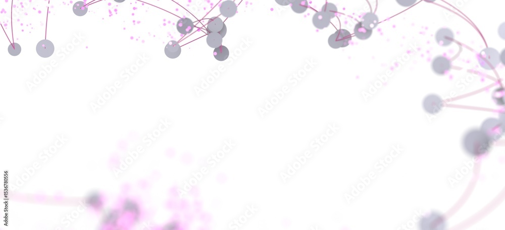 Poster Abstract background with connected dots and lines. Network concept. White background.