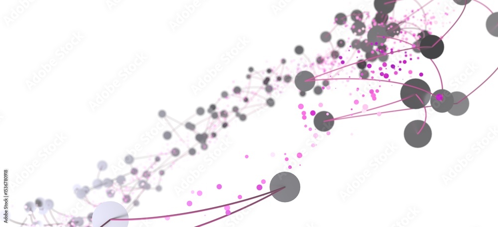 Poster Stock photo of abstract network connection with dots and lines. Perfect for technology, connection, and network concepts.