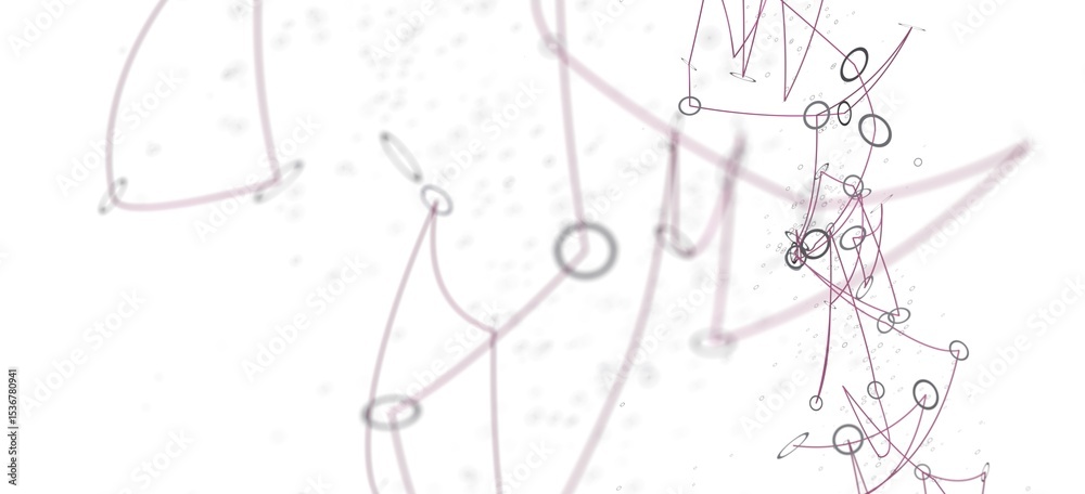 Poster stock photo of an abstract network graphic with lines, circles, and dots. perfect for technology, co
