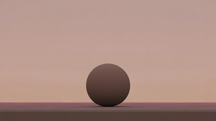 Abstract Minimalist Sphere on Platform Brown Tones