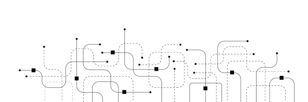 Technology abstract background with circuit board texture. Creative idea AI banner. Internet technology. Tech concept for poster, header, web banner, website, presentation.