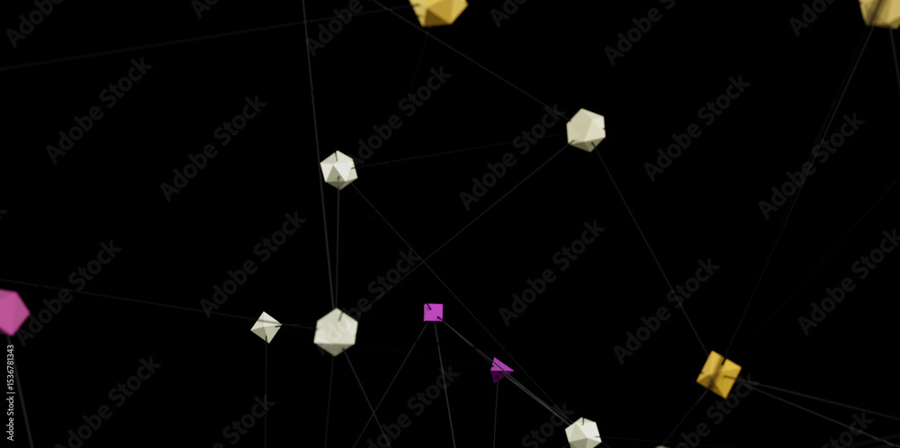 Aufkleber Modern abstract background with interconnected geometric shapes. Ideal for tech, network, or connection concepts.
