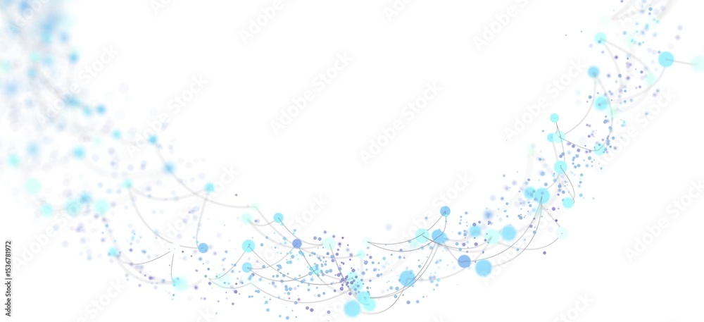 Aufkleber beautiful abstract background with blue glowing particles and connections. perfect for technology, n
