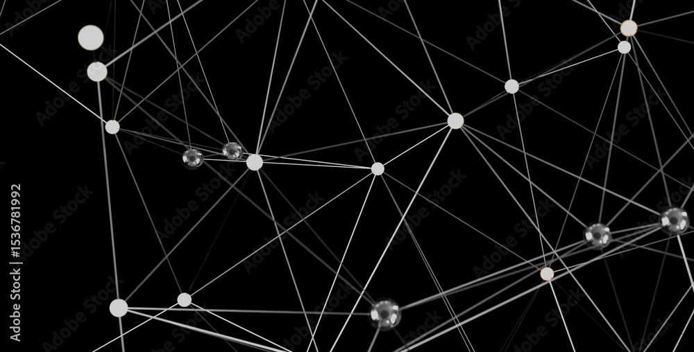 Poster High-resolution image of a complex network. Ideal for technology, connection, and communication concepts.