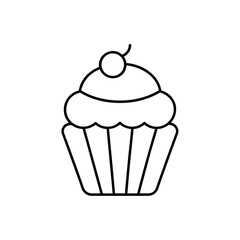 Cupcake Icon Vector Colorful Cute Style Isolated